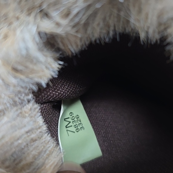 Timberland Iridescent Peach Leather Faux Fur Trim Wedge Winter Snow Boots - Picture 8 of 10